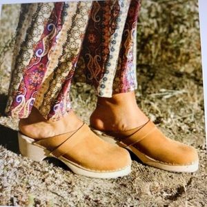 COPY - Lotta From Stockholm Tan Leather Clogs 8.5